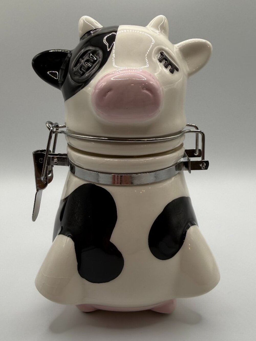 VTG Boston Warehouse Holstein Cow Hinged Storage Jar